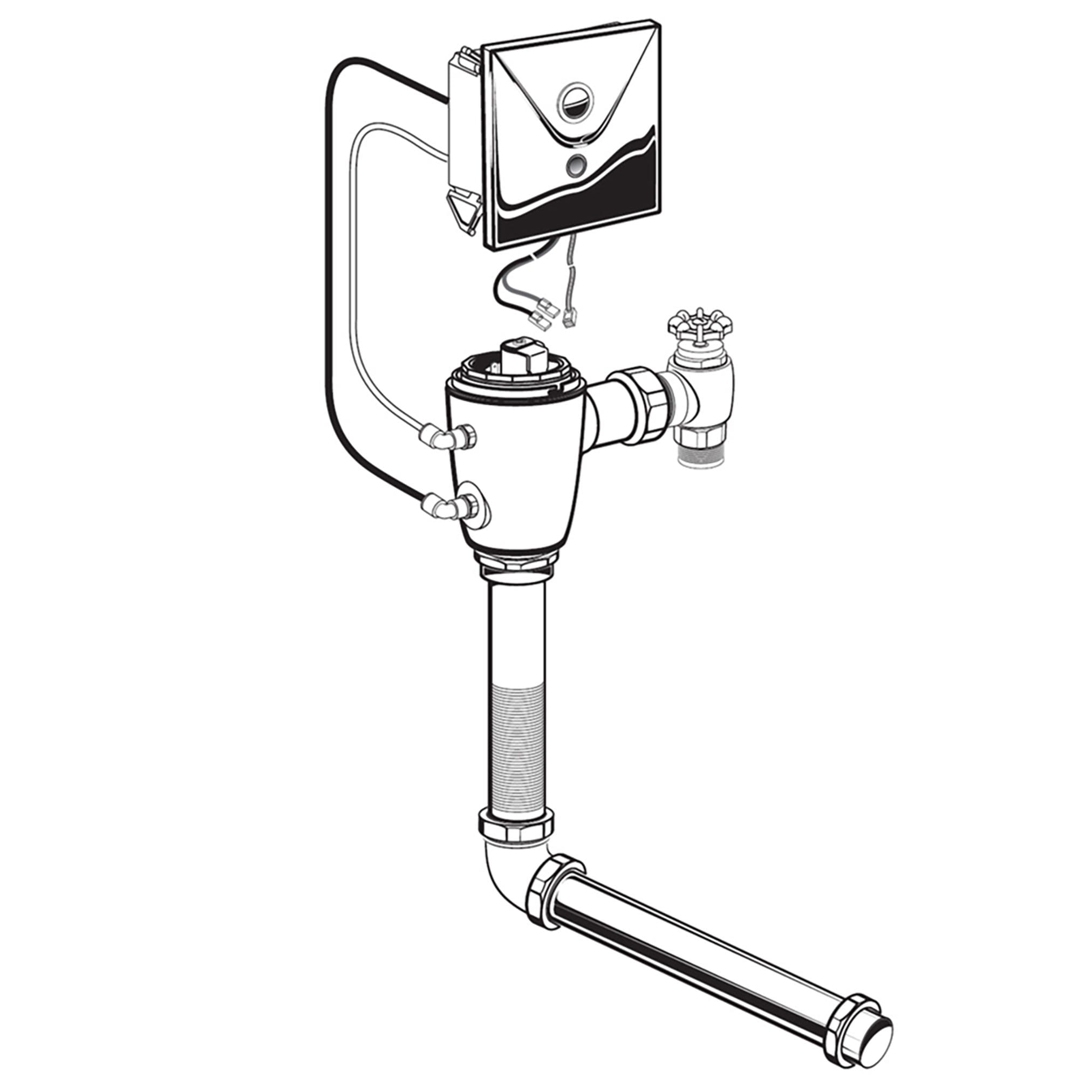 Ultima™ Selectronic - robinet de chasse dissimulé, modèle de base, de type à piston, 1,1 gpc/4,2 lpc